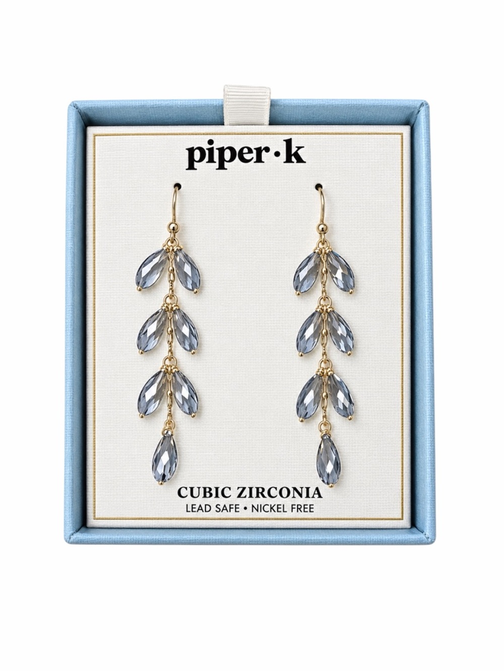 Piper K Cubic Zirconia Drop Earrings